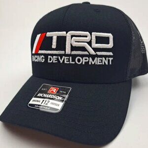 Toyota TRD Richardson 112 Trucker Mesh Snapback Hat Cap Black